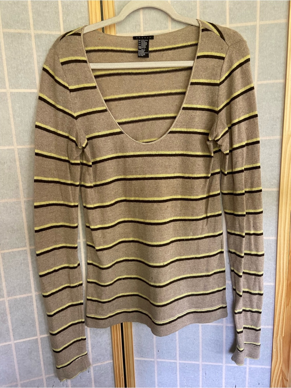 Theory Multi Striped Sweater Top (M)